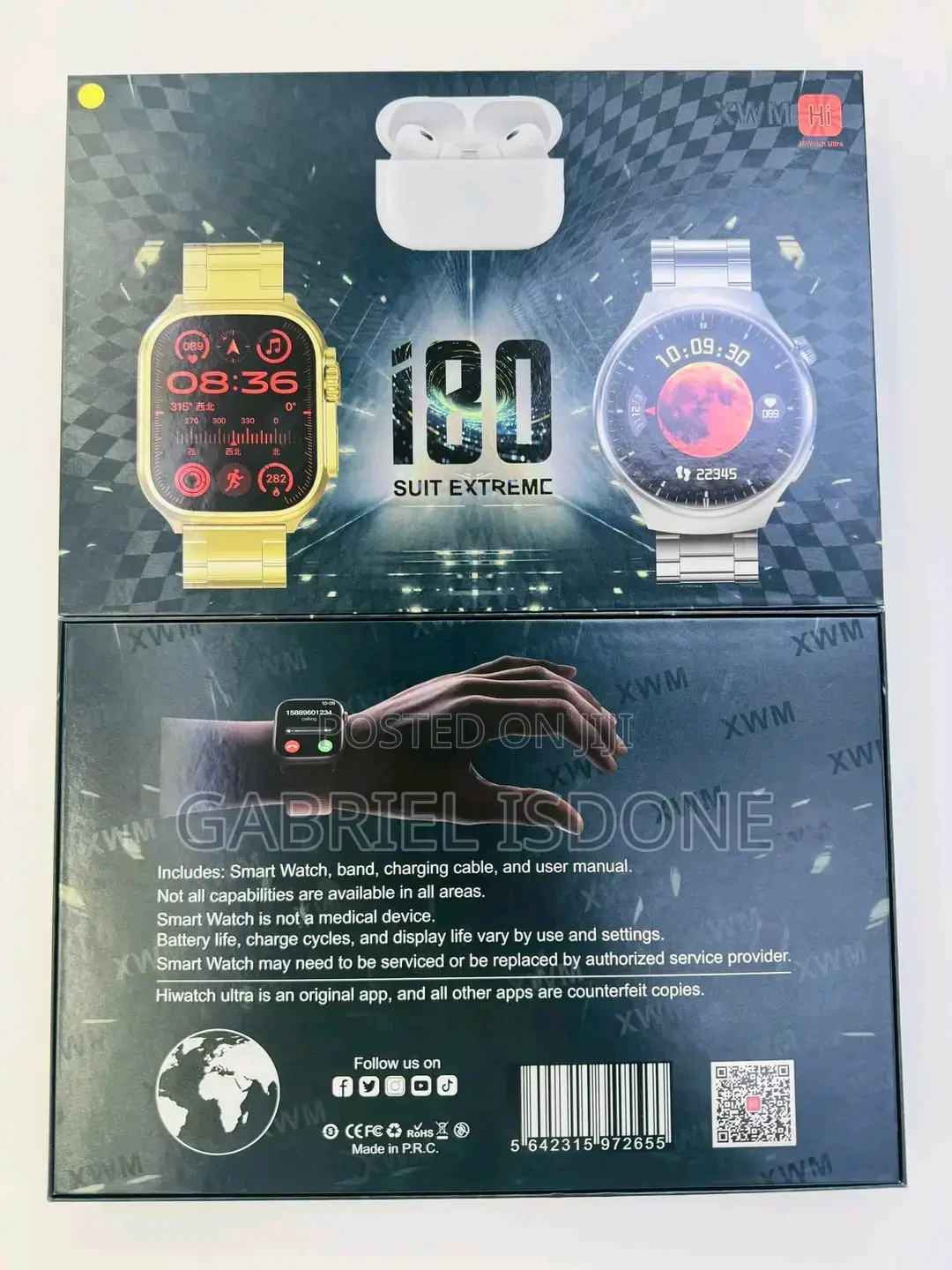 2 in 1 Smart Watch With Airpod and 7 Straps. Two of Watch