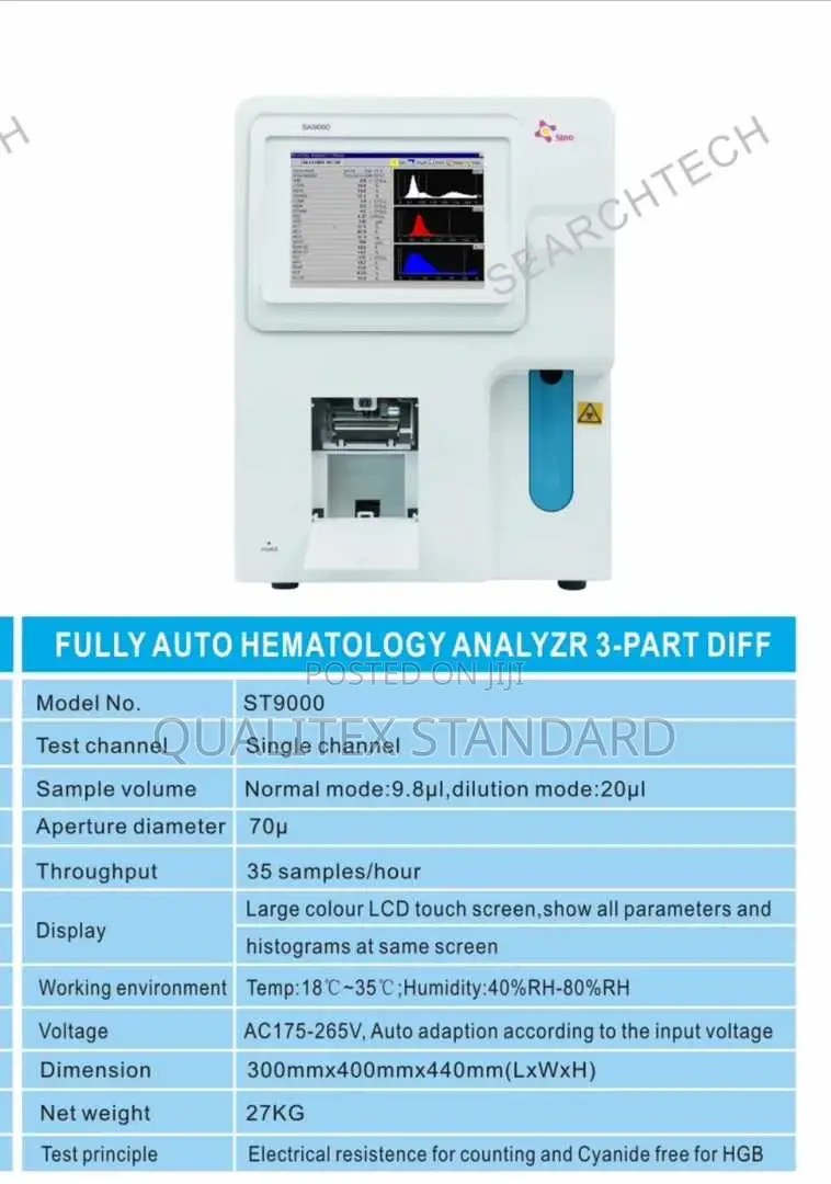 Searchtech 3 Part Fully Auto Hematology Analyzer