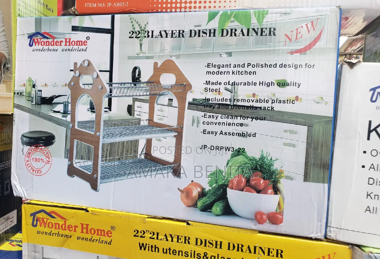 Wonder Home 3 Layers Wooden Dish Drainer