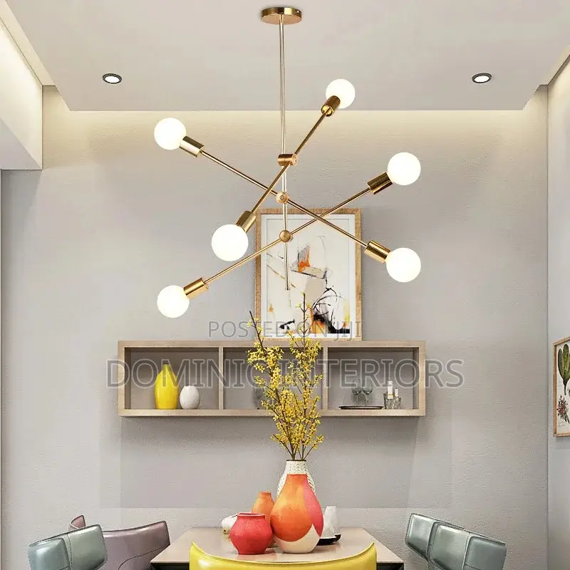 Modern Gold Pipe Droplight