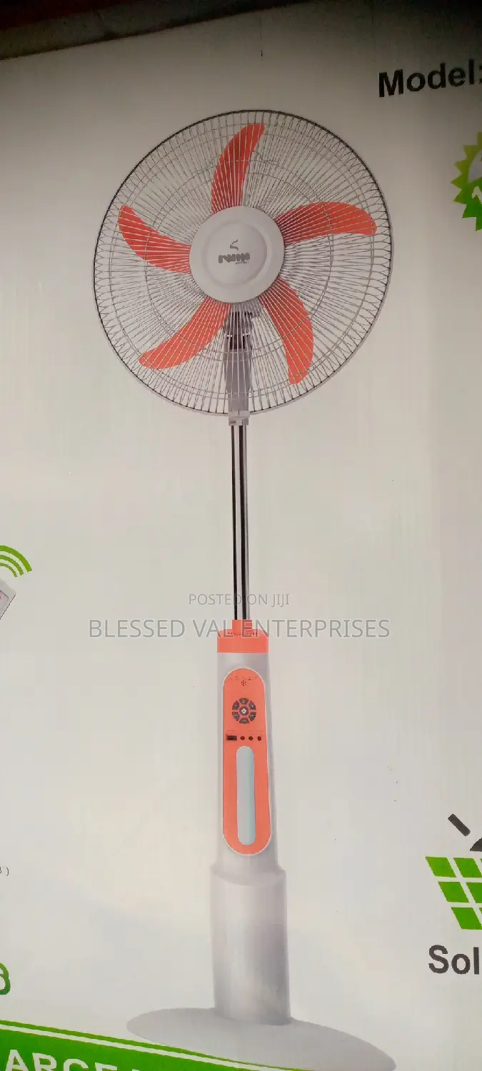 18 Inches Rechargeable Solar Stand Fan Ac/Dc