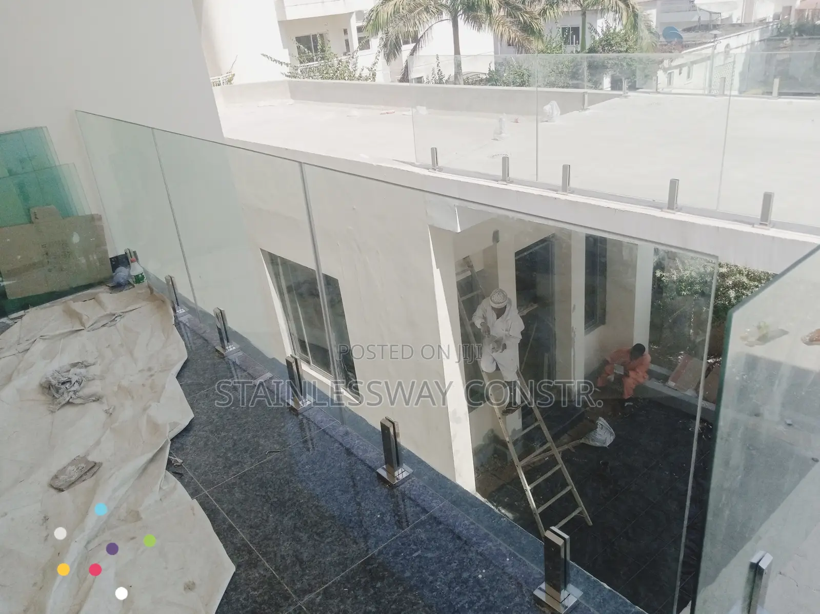 Spigot Base Tampered Glass Railing