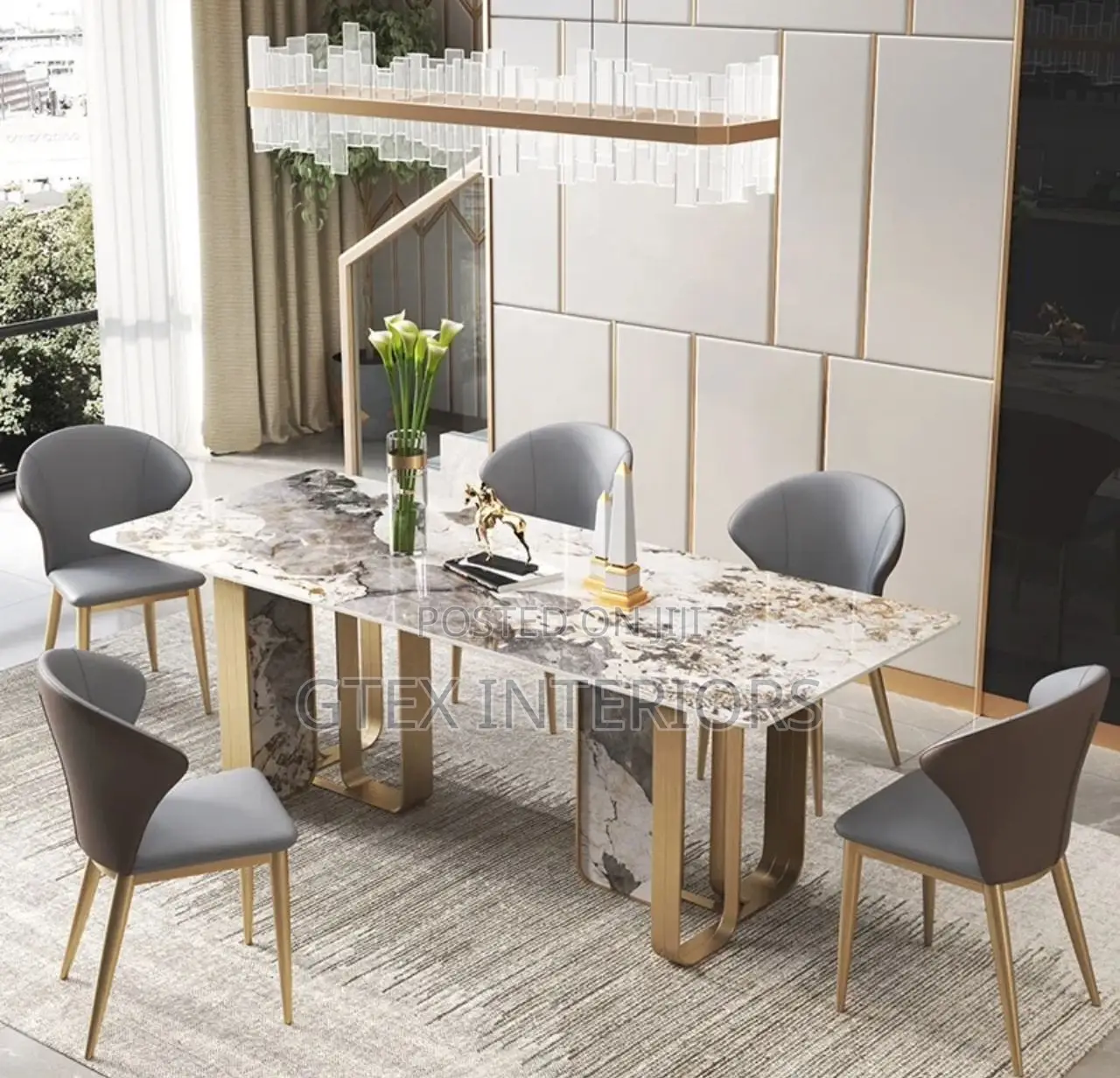 8 Seaters Marble Dinning Set