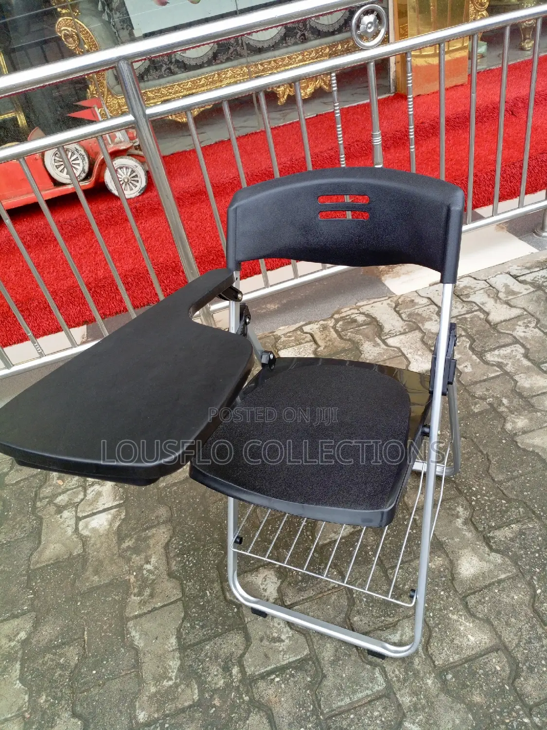 Reclining Folding Plastic Student Chair With Writing Pad