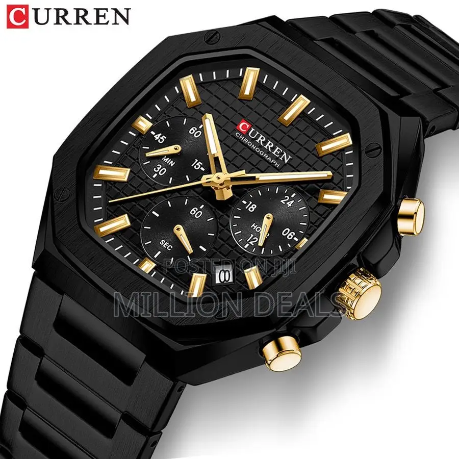 Luxury Multifunctional Men’S Polished Steel Wrist Watch