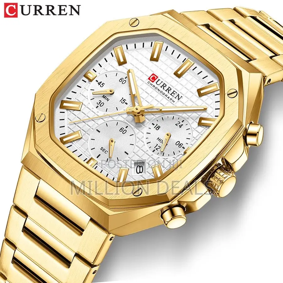 Luxury Multifunctional Men’S Polished Steel Wrist Watch