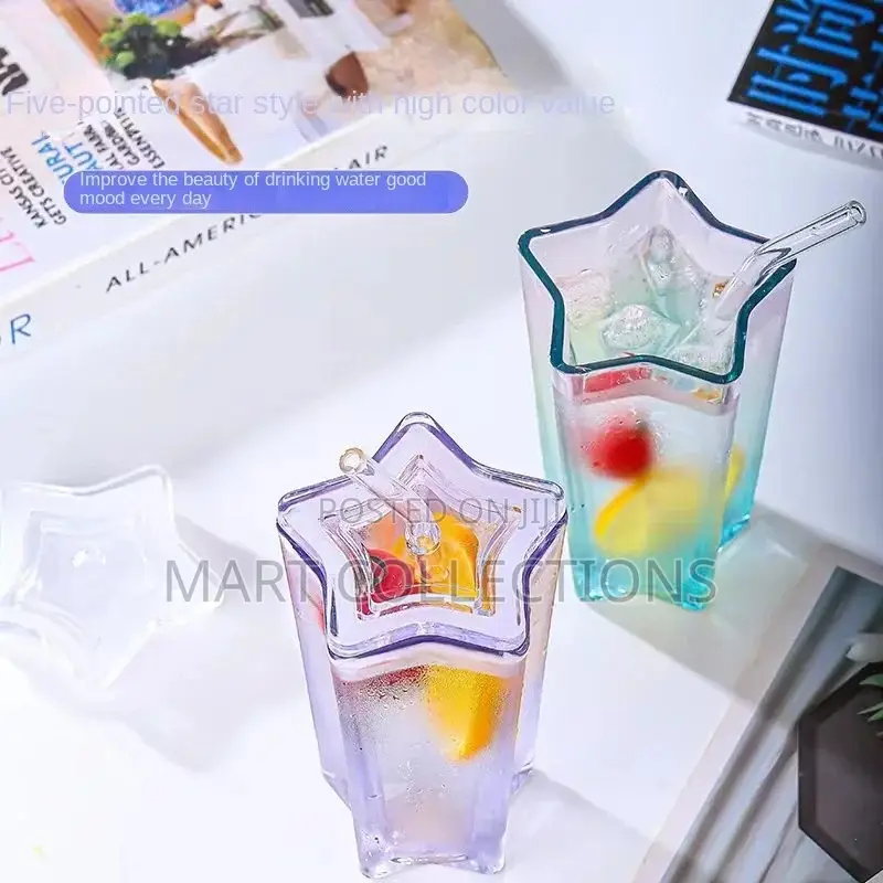 Glass Cup With Straw Coffee Cup With Lid Drinking Cup