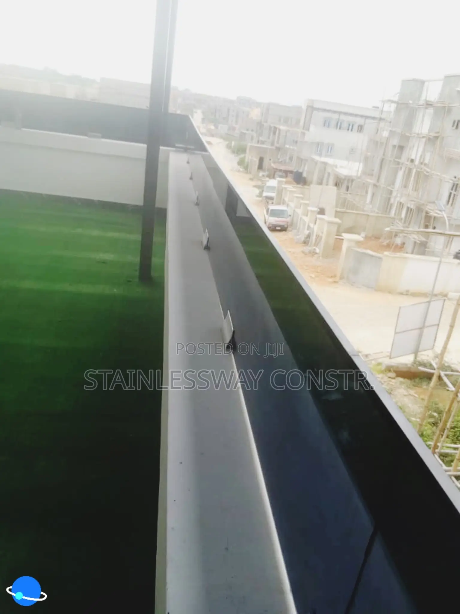 Dome Dark Grey Glass Balcony Railing