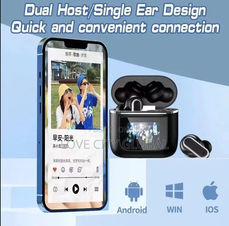 New Bluetooth TWS ANC Earphones With Controllable HD Display