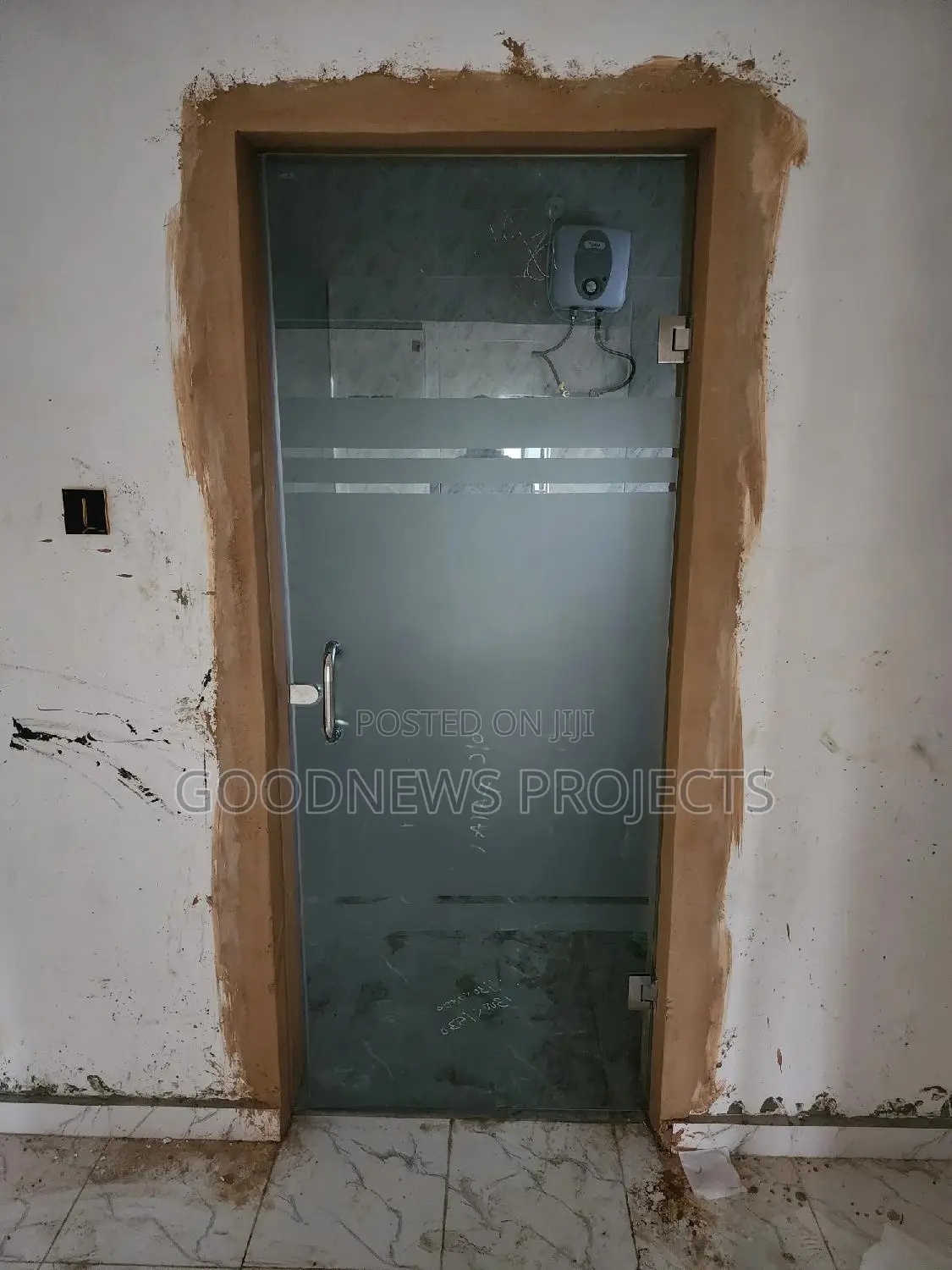 Frosted Designed Toilet Glass Door