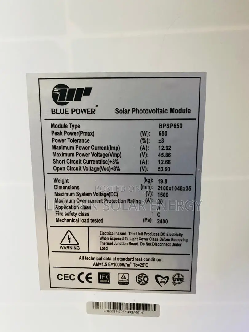 650watt Bule Power Network Solar Panels Available