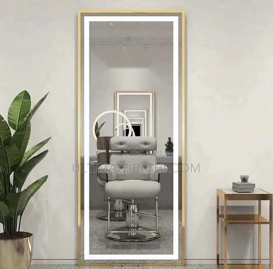 70x150cm Gold Frame Dressing Mirror With 3lights