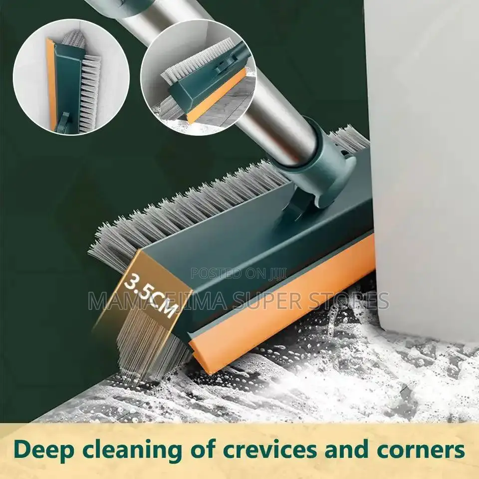 Bathroom Floor Brush 180° Rotating Long Handle Stif