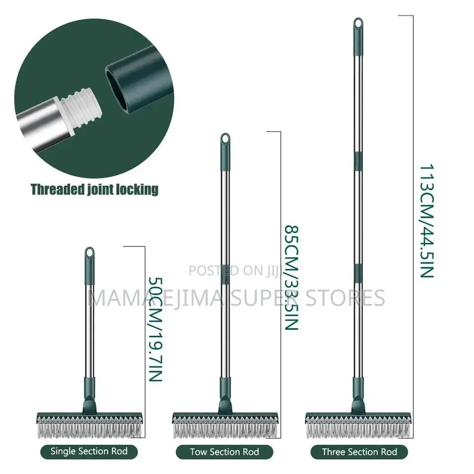 Bathroom Floor Brush 180° Rotating Long Handle Stif