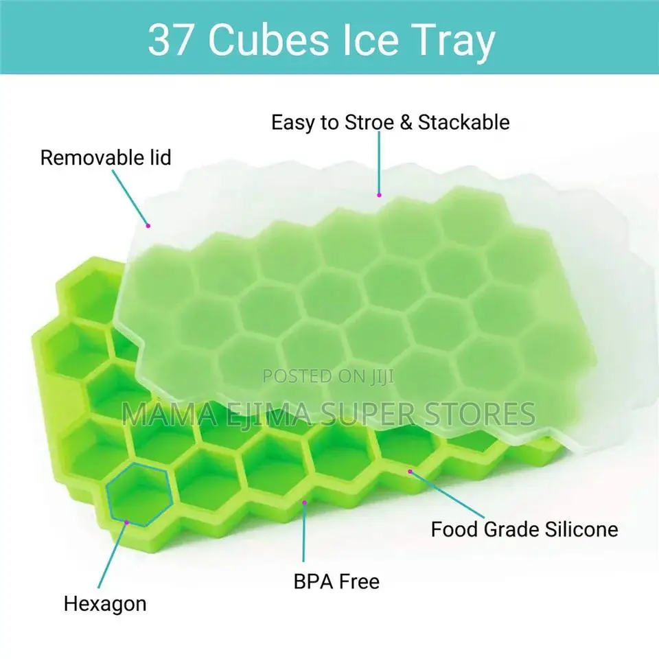 Ice Cube Tray Silicone Mold 37 Grid Honeycomb Shape Ice Cube