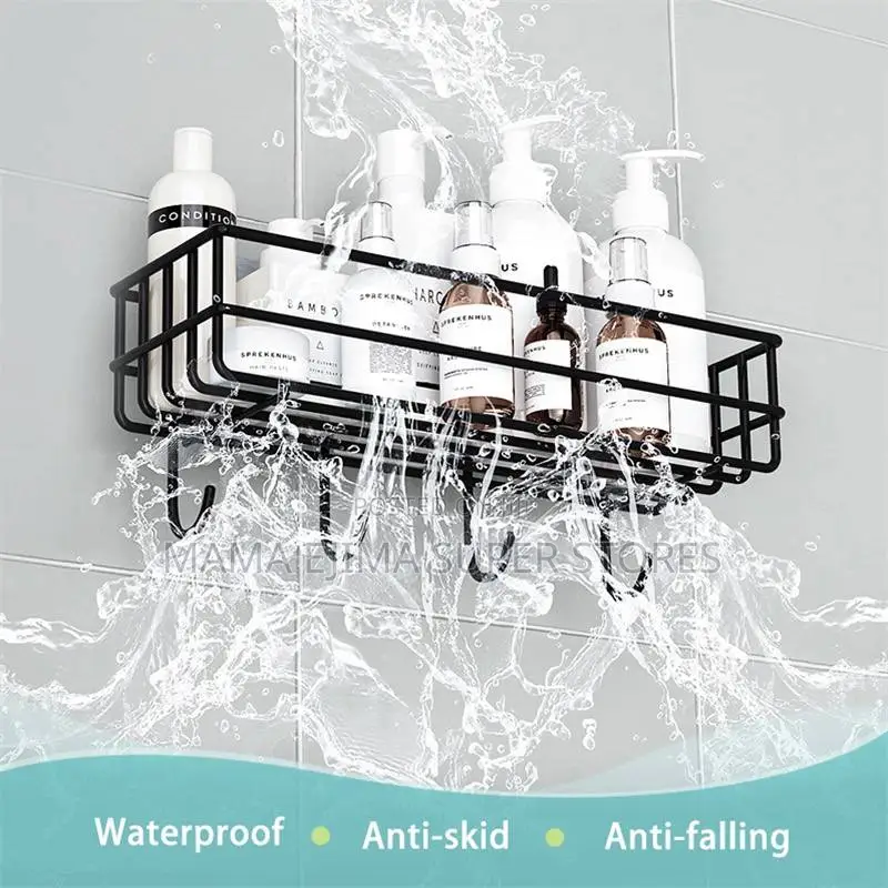 Wall Mount Bathroom Shelves Iron No Drill Corner Shower Shel