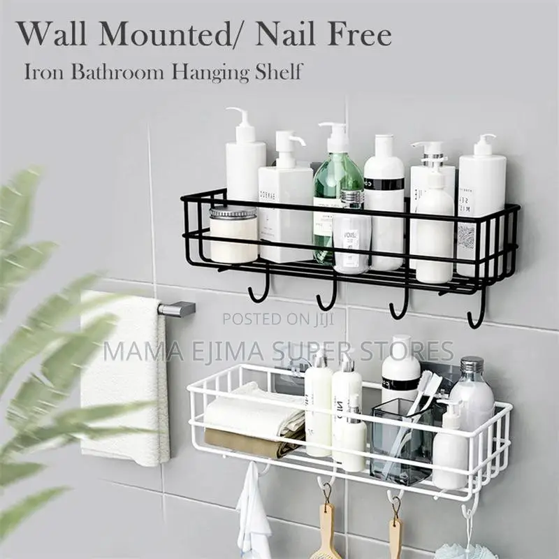 Wall Mount Bathroom Shelves Iron No Drill Corner Shower Shel