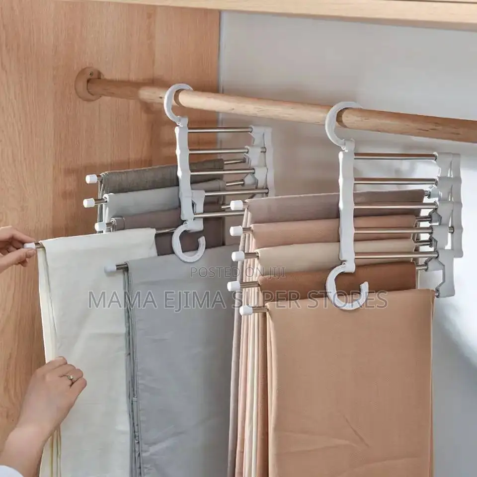 5 in 1 Magic Trouser Rack Hangers Stainless Steel Folding