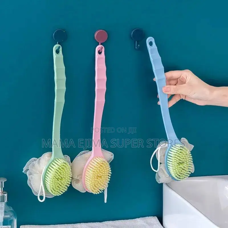 2 In 1 Back Bath Brush Body Exfoliating Scrubber Long Handle