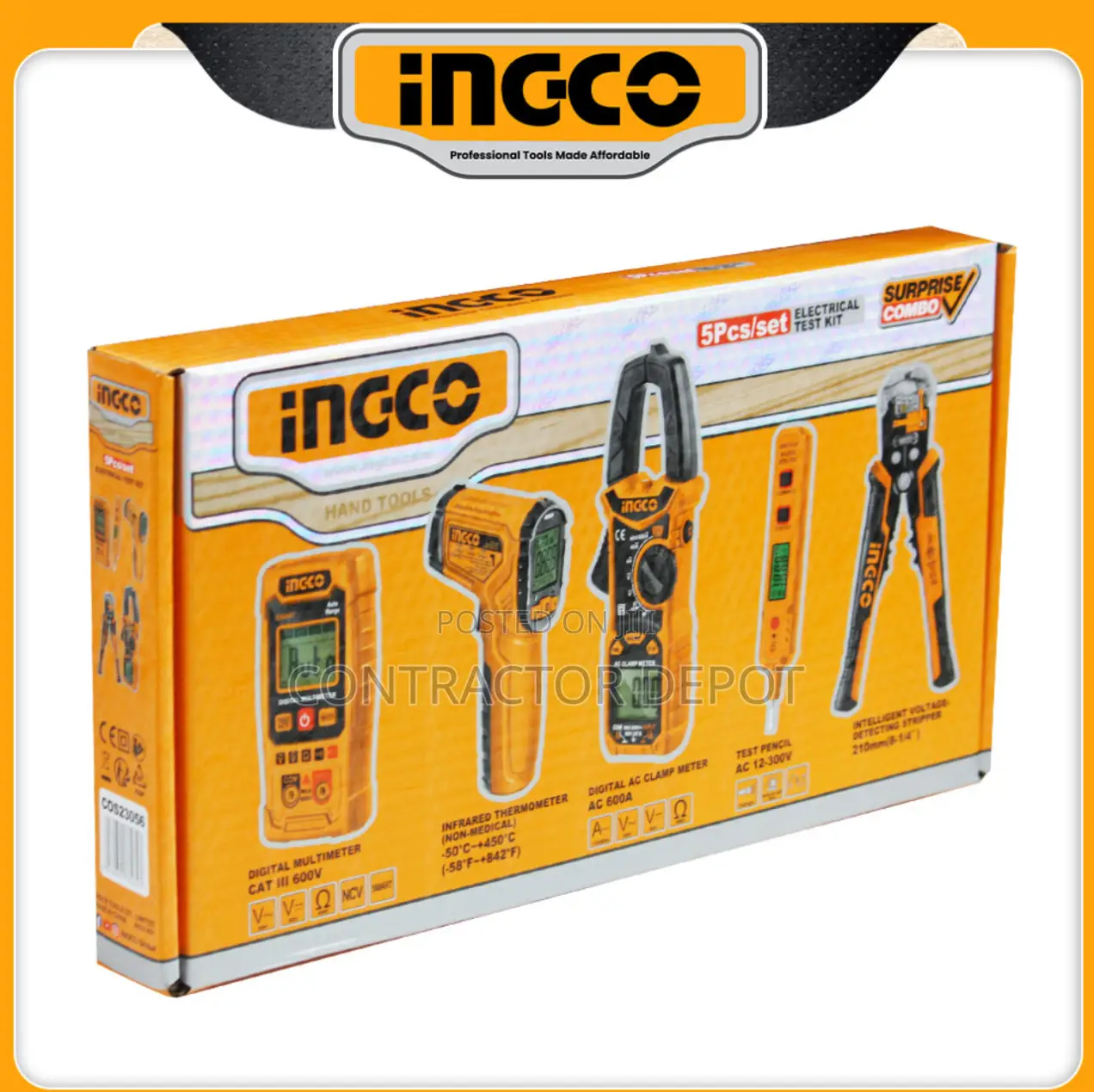 Ingco Clamp Meter Multimeter Test Pencil Combo Set Kit