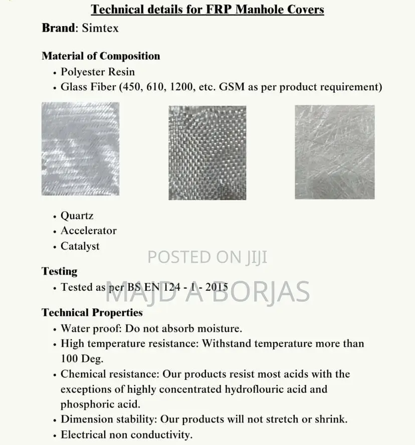 FRP/GRP Manhole Cover 60x60 Black + Lock