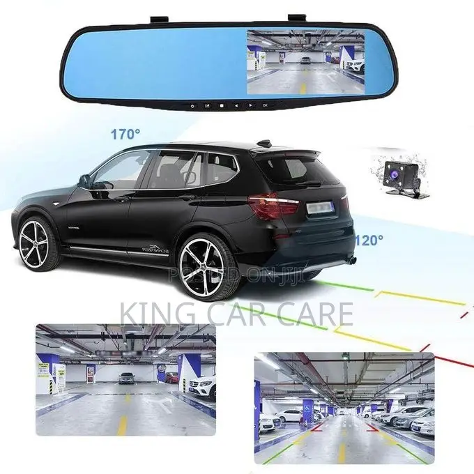 4.3" Dash Cam Car Rearview Mirror DVR Video Rec Camera Lens