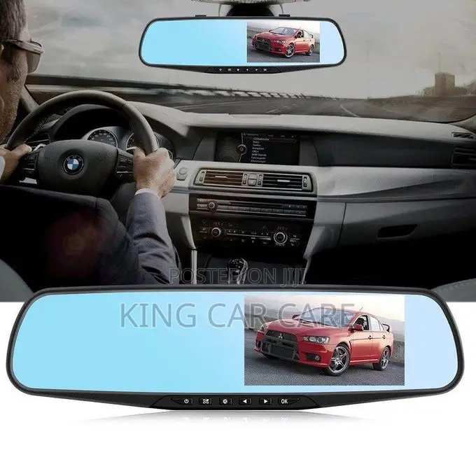 4.3" Dash Cam Car Rearview Mirror DVR Video Rec Camera Lens