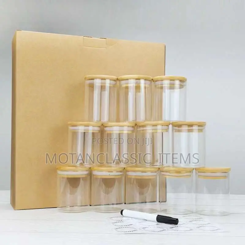 12 In 1 Spice Jars With Bamboo Lid Container Organizer