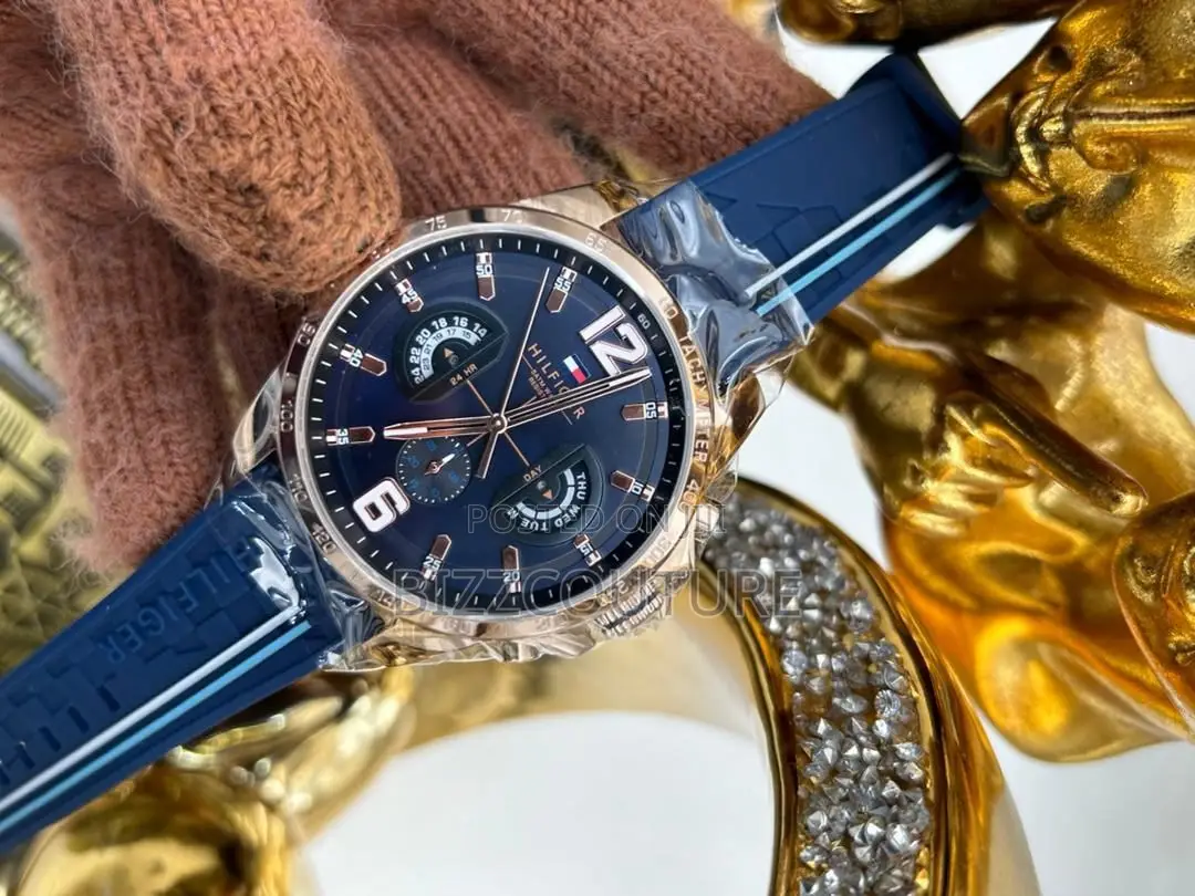 Original Hilfiger Chronograph Blue Dail Rubber Strap Watch