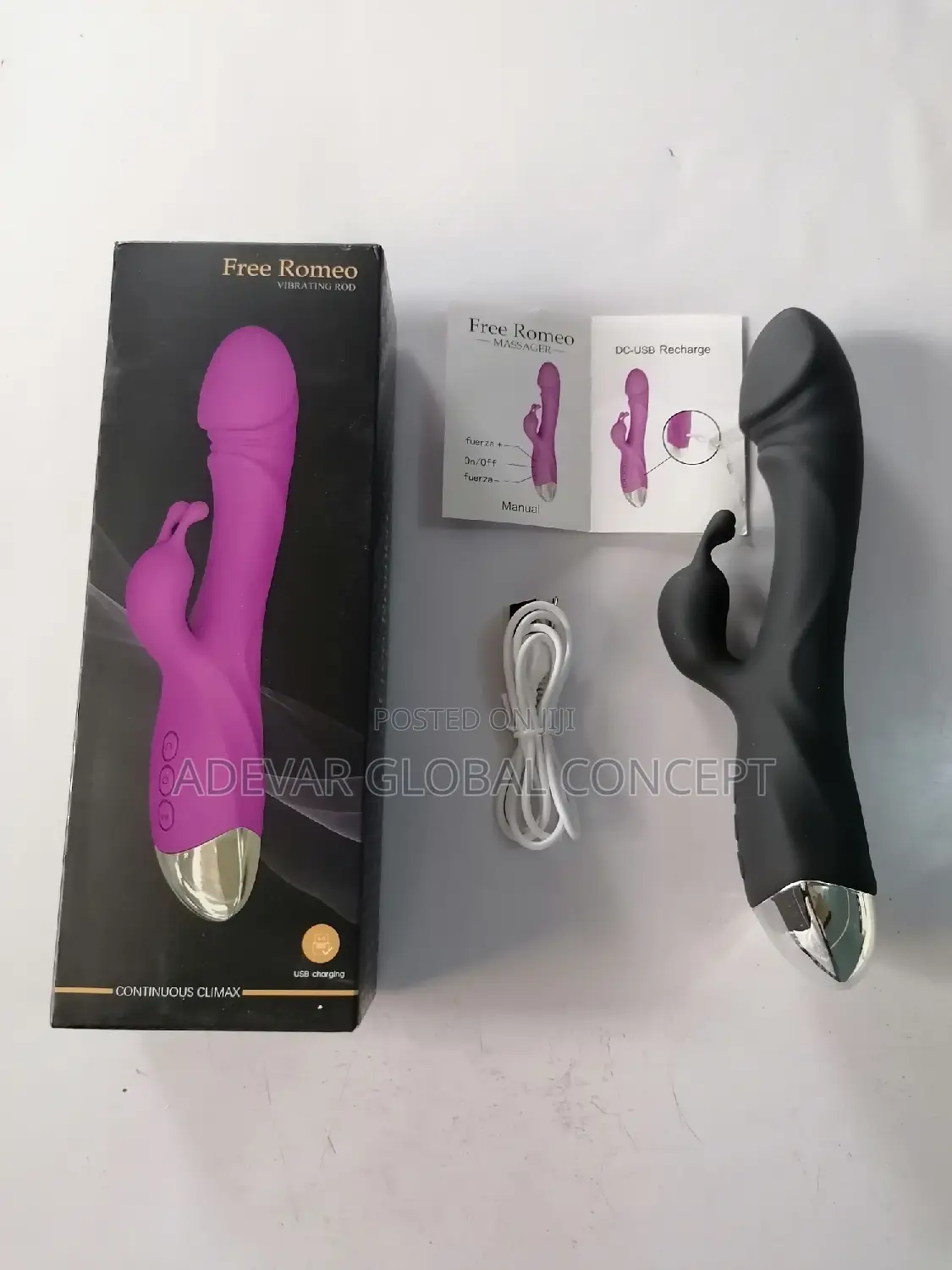 Rechargeable Rabbit Vibrator Vagina G Spot Clitoris Dildo