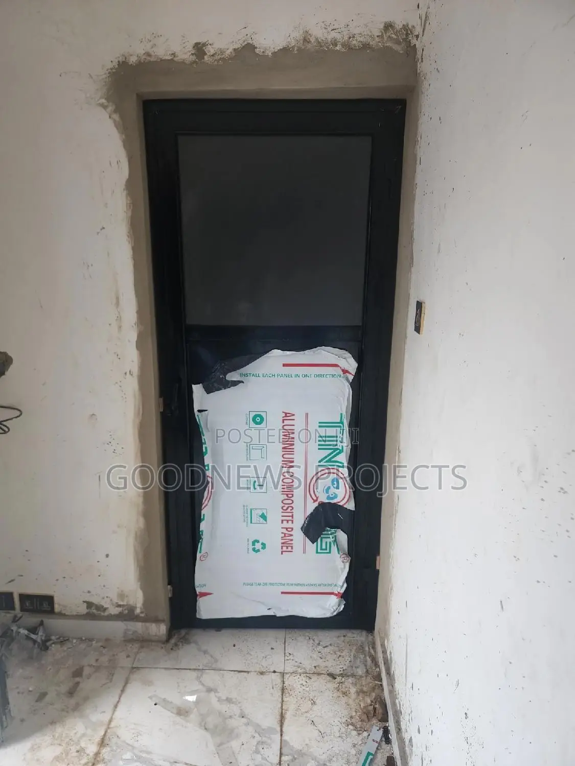 Aluminium Black Toilet Door