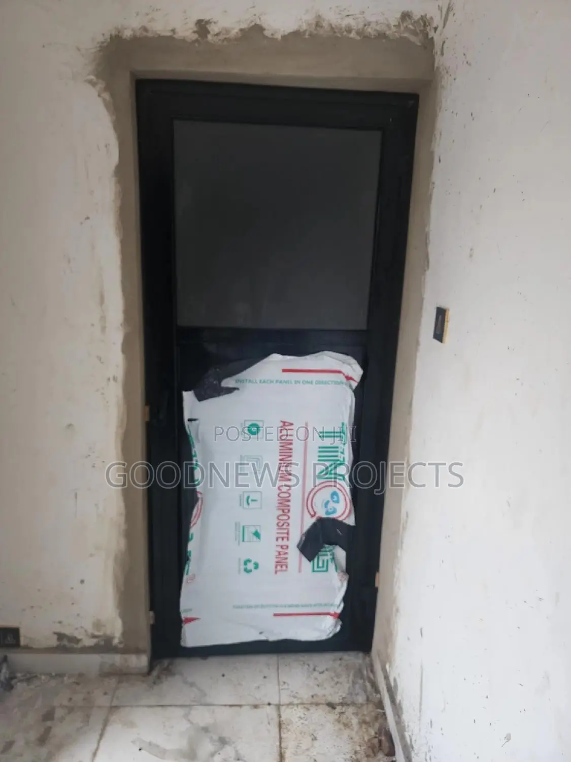 Aluminium Black Toilet Door