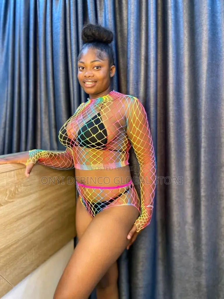 Sexy Rainbow Lingerie 2 Pieces Free Size