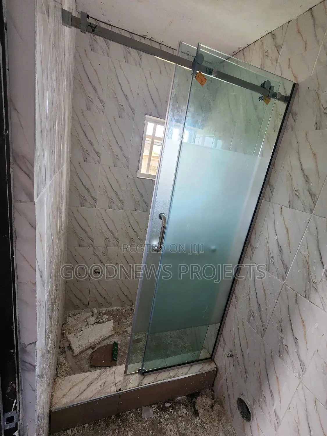 Sliding Frosted Shower Glass