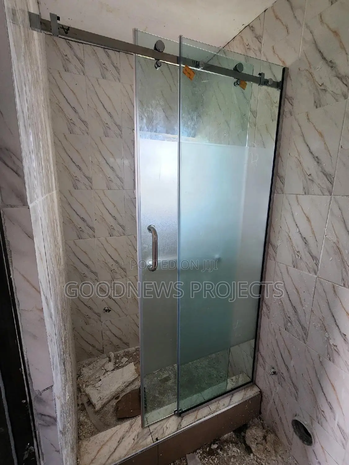 Sliding Frosted Shower Glass