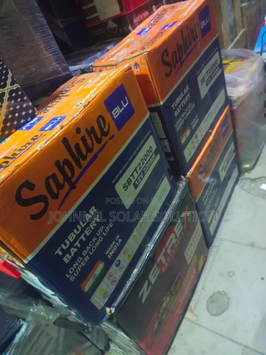 220ah 12v Saphine Solar Tall Tubular Battery
