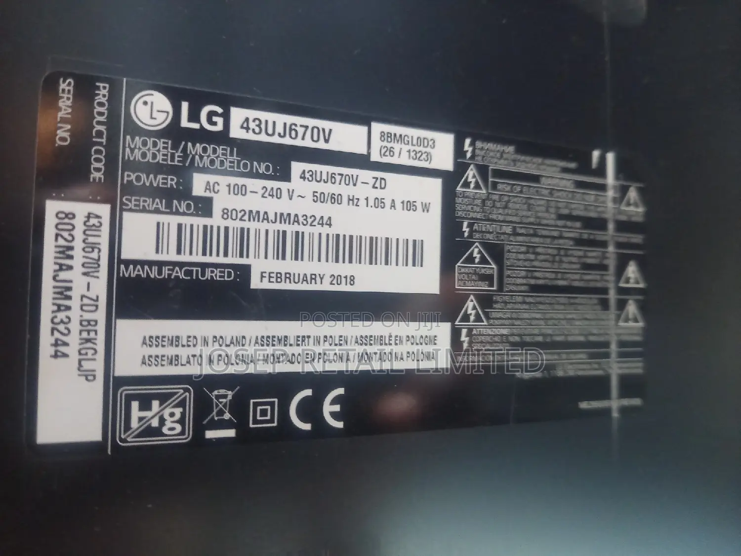 LG Original Smart Resolution Tv From Europe With Apps