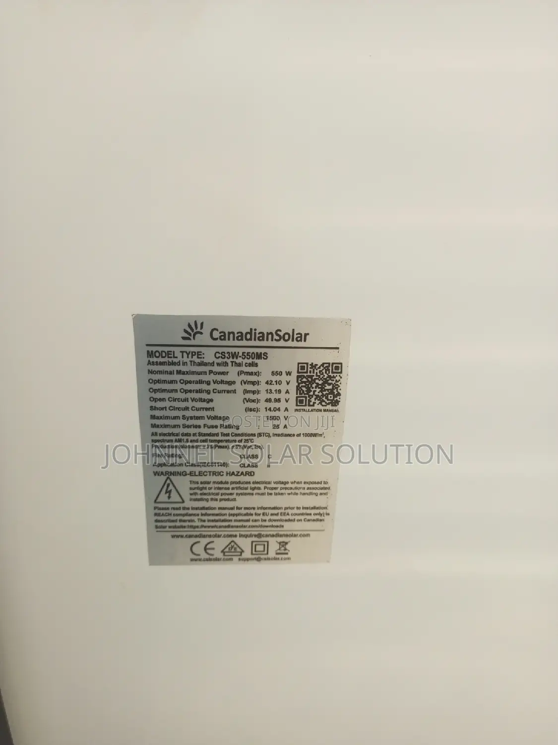 550watt 120cell Canadian Solar Panel