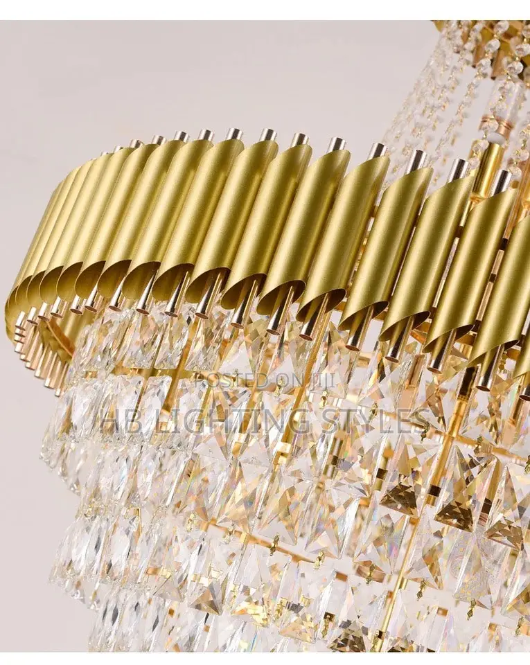 New Luxury Crystal Chandelier Gold Black Duplex Chandelier