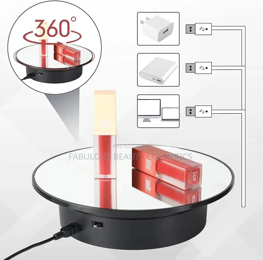 Display Turntable Motorized Rotating Display Mirror Cover360