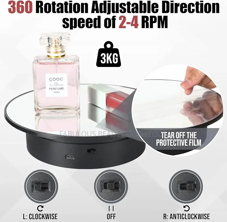 Display Turntable Motorized Rotating Display Mirror Cover360