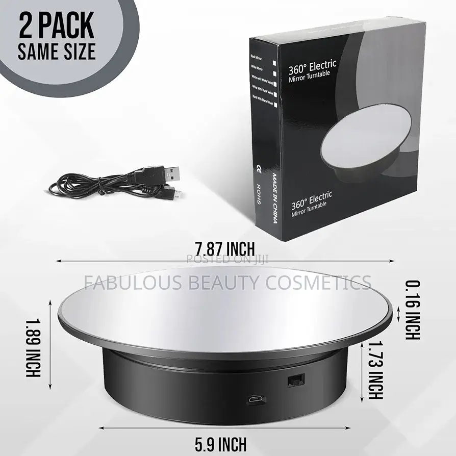 Display Turntable Motorized Rotating Display Mirror Cover360