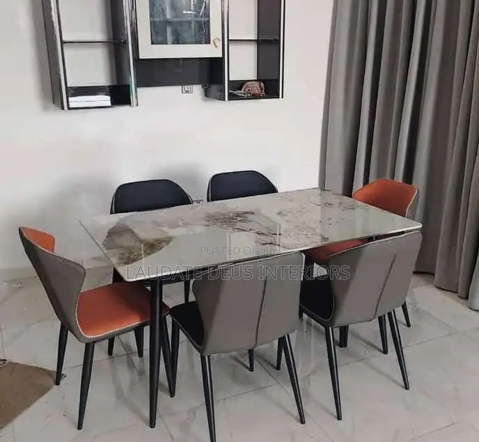 New Classic 6 Seaters Marble Top Dining Table