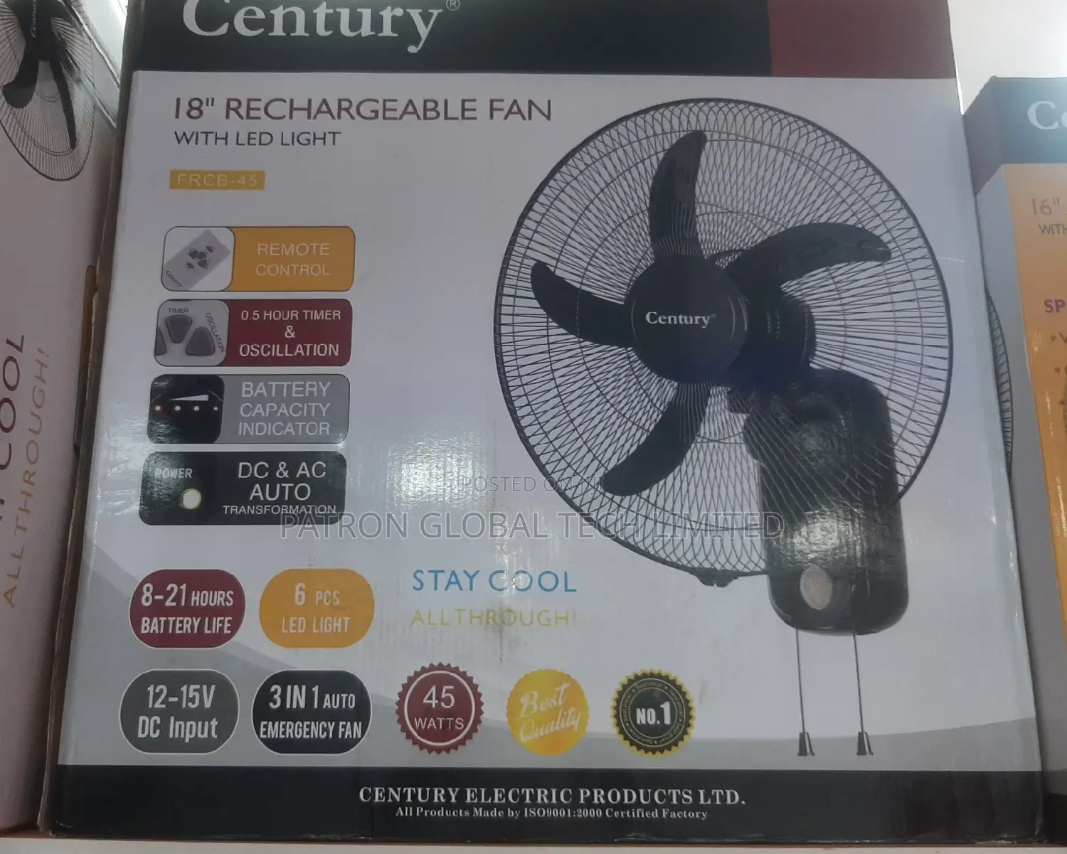 Century 18" Rechargeable Fan