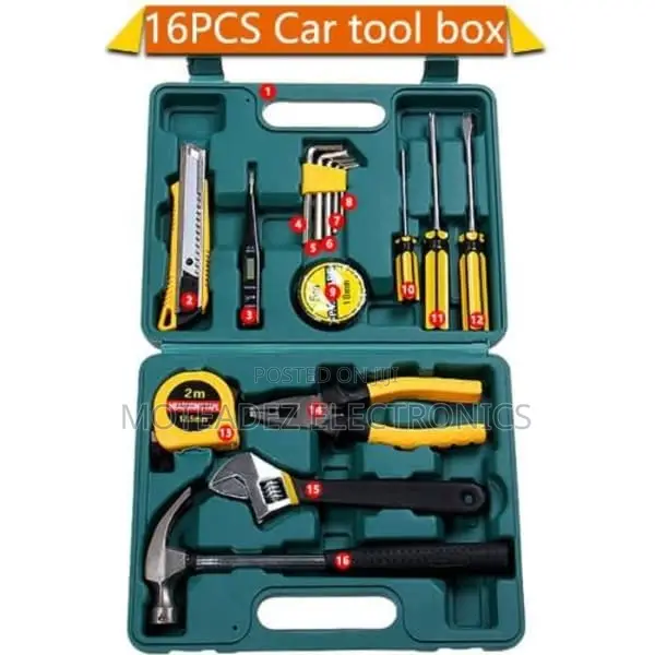 High Quality DIY (16 Piece) Multi-Purpose Tool Box Set