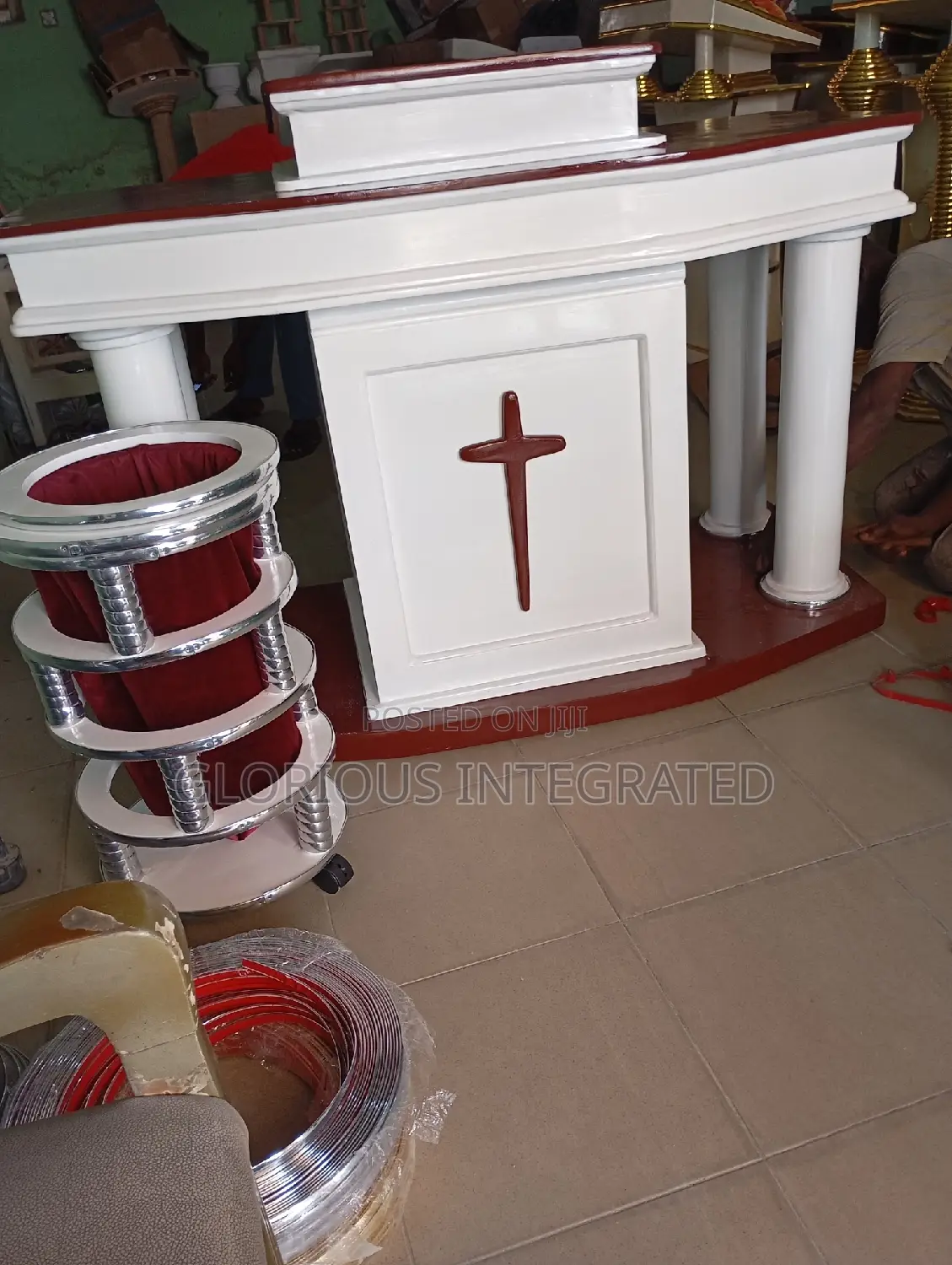 Modern Church PULPIT DOUBLE POLES Five Feet