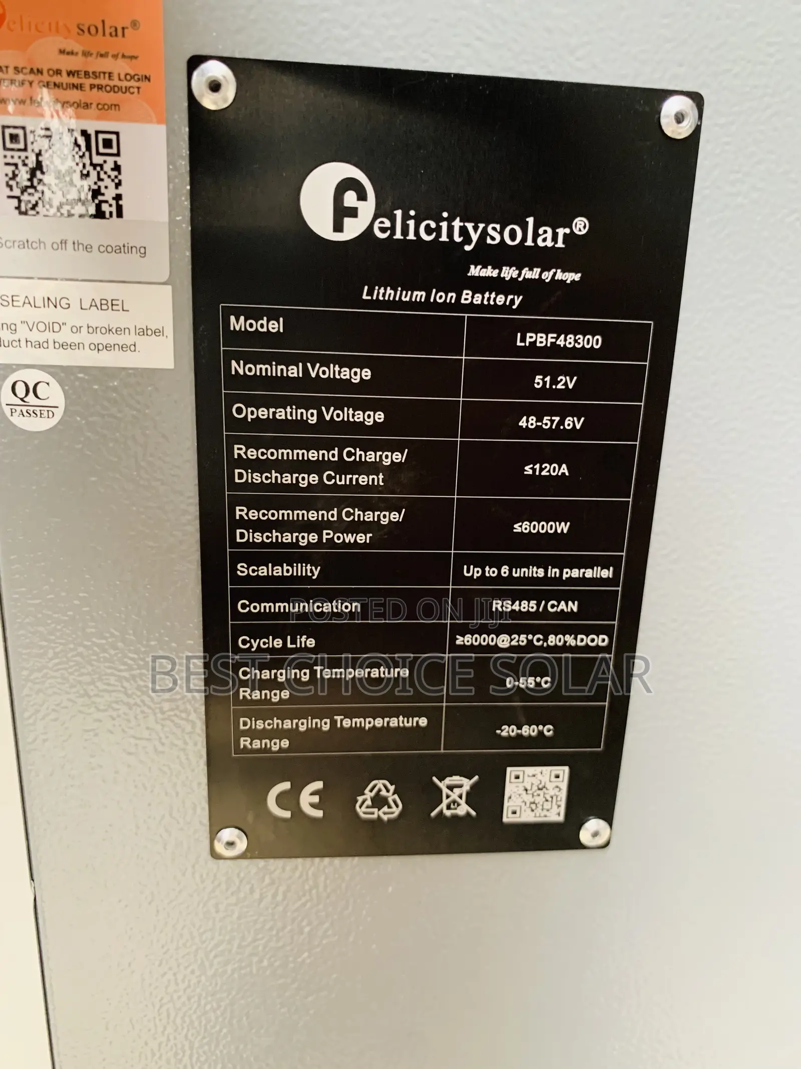 15kwh 51.2v Felicity Lithium Battery
