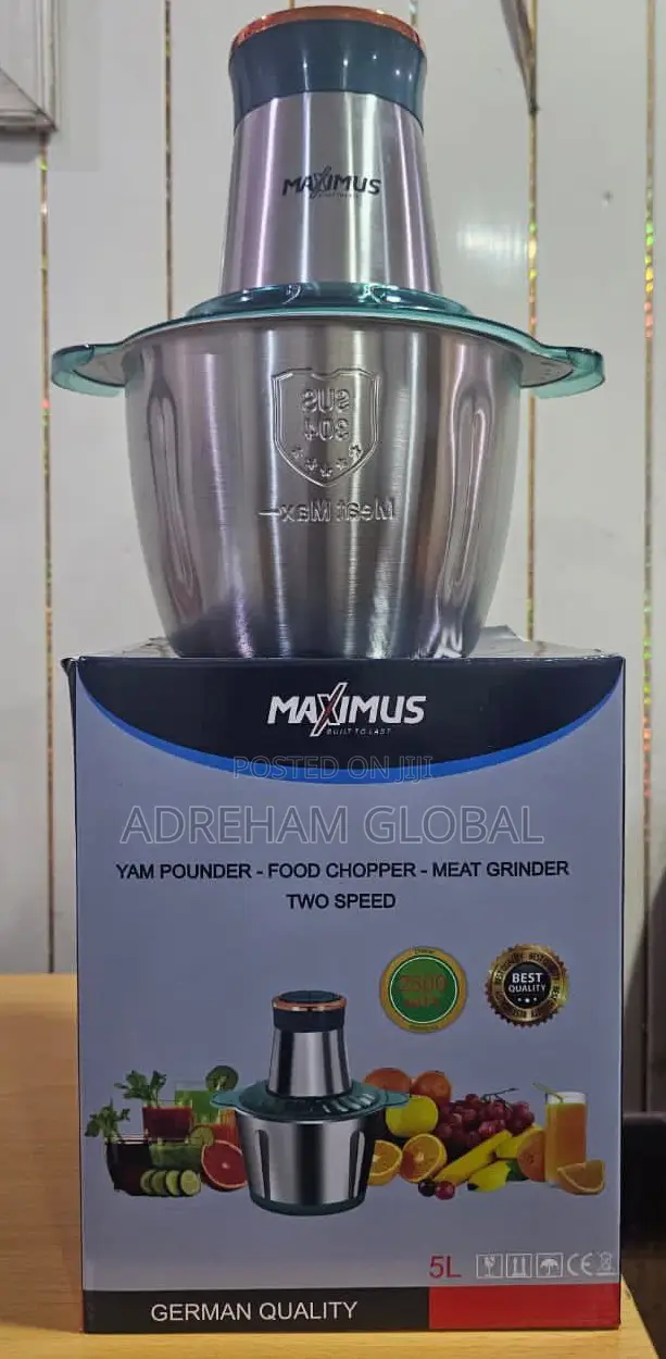 Maximus Quality Yam Pounder /Food Chopper (5 Litres) 2500w