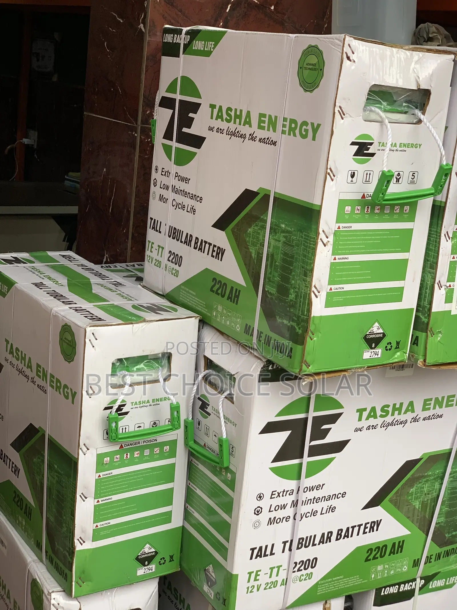 220ahs 12v Tasha Tubuler Battery 2years Warranty