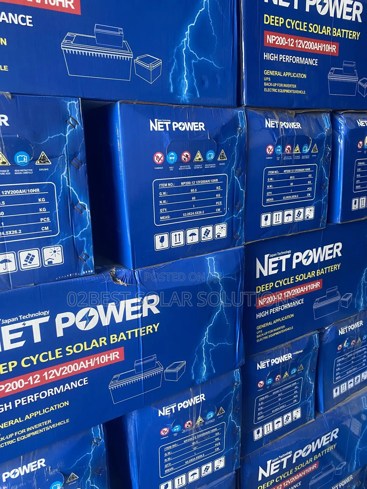 Net Power 12v 220amps Tall Tubular Battery